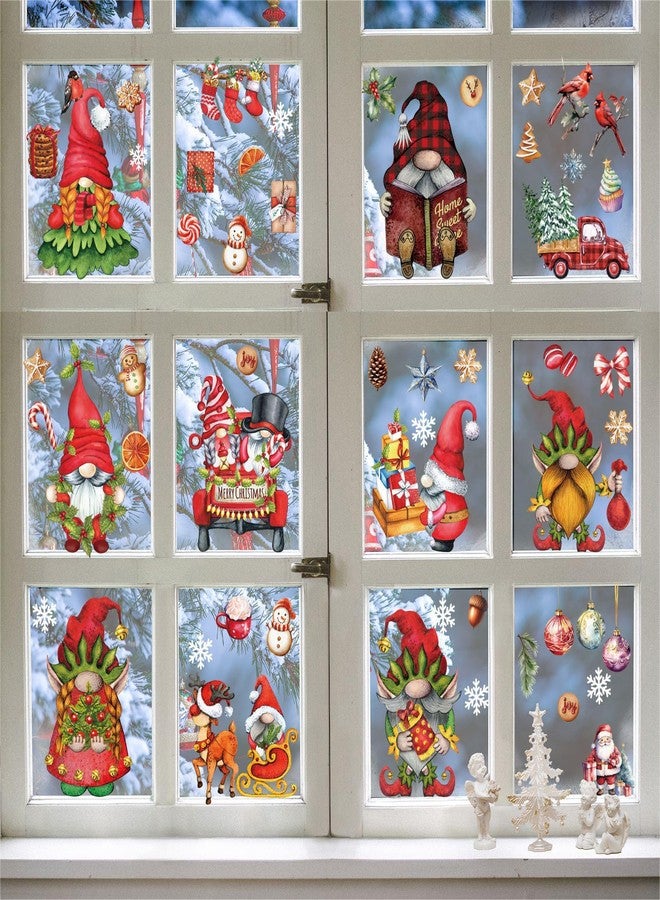 BLESOUYI Christmas Window Clings Decals Xmas Stickers Christmas Party Decorations Gnomes Window Clings for Home School Office Party Supplies - Image 2